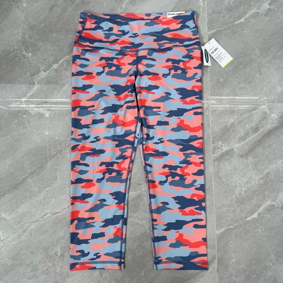 Women’s Old Navy Active High Waisted PowerPress Elevate Crop Camo Leggings Large - Picture 1 of 16